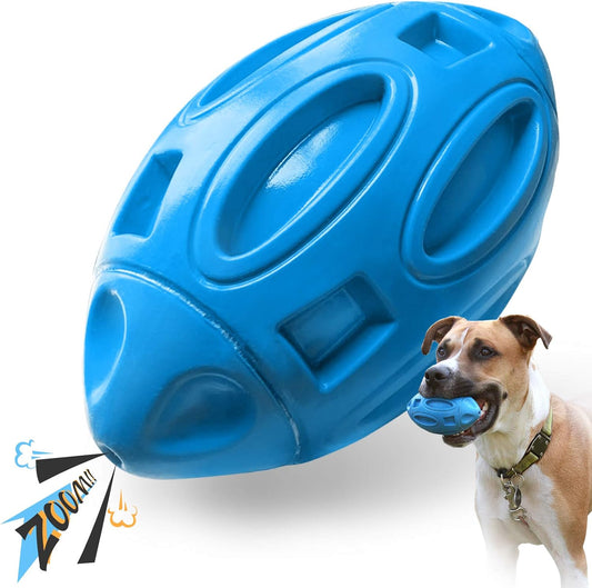 Squeaky Dog Toys For Aggressive Chewers Rubber Puppy Chew Ball With Squeaker, Almost Indestructible And Durable Pet Toy For Medium And Large Breed